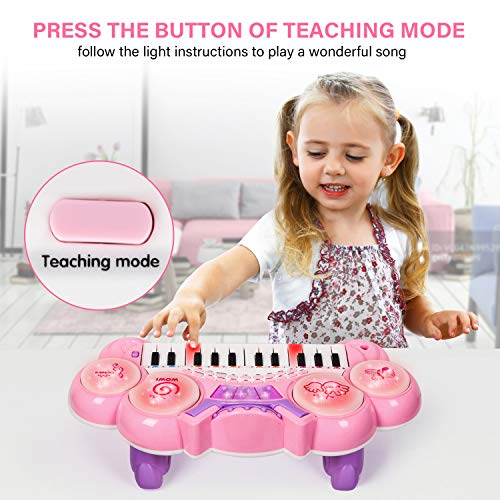 TWFRIC Kids Keyboard Piano Toy, 24 Key Multifunction Electronic Keyboard Piano Musical Instrument Teaching Toys Birthday Christmas Day Gifts for Kids