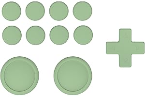 PlayVital Silicone Button Covers and Thumb Grip Set for Nintendo Switch/OLED Joycon/Switch Lite, ABXY D-Pad Directional Button Cap for Joycon, Matcha Green