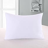 2 Pillow Protectors, Zippered Hypoallergenic Down Proof Pillow Covers, 600 Thread-Count - 100 % Cotton Pillows Protector, White, Standard / Queen Size