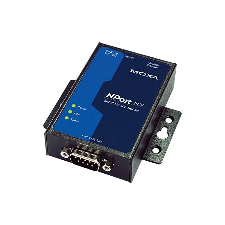 MOXA NPort 5110-1 Port Serial Device Server, 10/100 Ethernet, RS232 ...