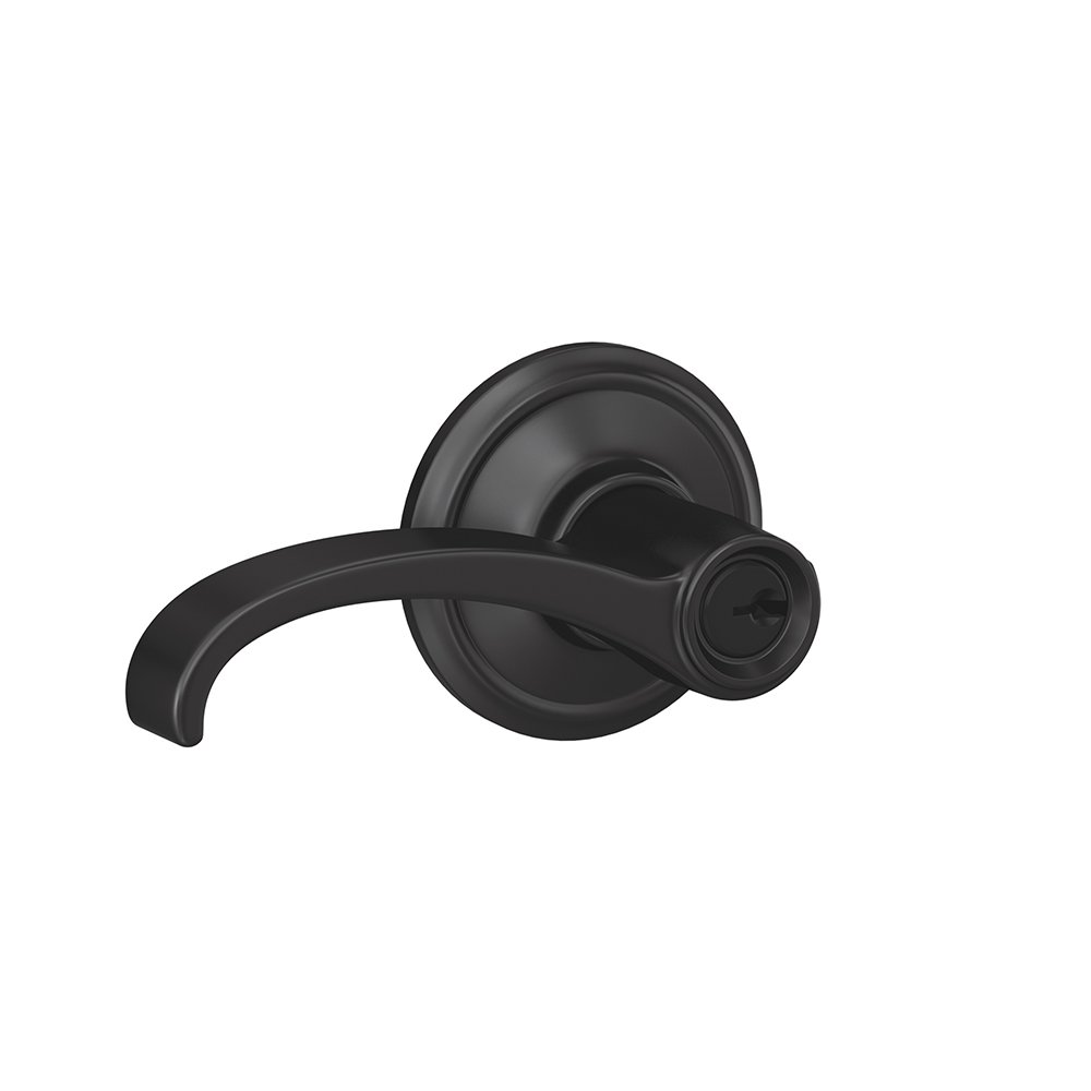 Photo 1 of SCHLAGE F51A WIT 622 GEO Whitney Lever with Georgian Trim Keyed Entry Lock, Matte Black