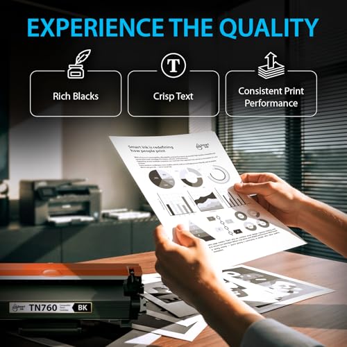 Smart Ink Compatible TN760 Toner Cartridge Replacement for Brother TN 760 TN730 2 Pack (CHIP) to use with HL-L2390DW DCP-L2550DW HL-L2350DW HL-L2370DW MFC-L2710DW HL-L2370DWXL MFC-L2730DW MFC-L2750DW