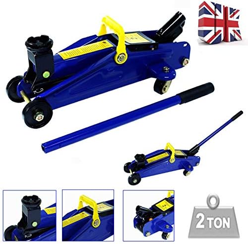Autofather Trolley Floor Jack 2 Tonne Low Profile 135-320mm Heavy Duty Steel Effortless Handle Control with Storage Case, 3 Year Warranty