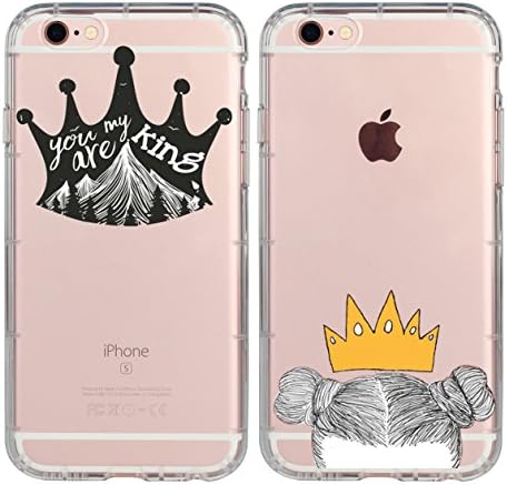 You Are My King Couple Matching Stuff iPhone Cases-Princess & Prince Boy & Girl Clear Rubber Couple iPhone 6 Plus &iPhone 6s Case
