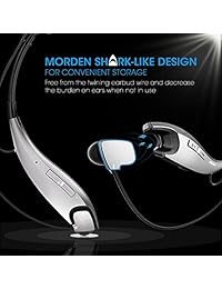 Audífonos Mpow Jaws Gen 4 Bluetooth Inalámbrico correa de Cuello V4.1, con alerta de vibración por llamada, bolsa de transporte, micrófono integrado, para teléfono celular tableta TV, gris