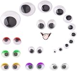 KUUQA 1200Pcs Self-Adhesive Wobbly Googly Eyes Assorted Sizes 5-25mm Kit view 4