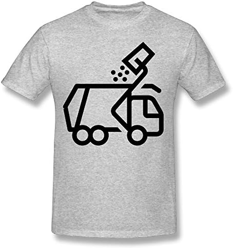 WHXNA Men's Garbage Truck Baseball T-shirt Tee L Gray
