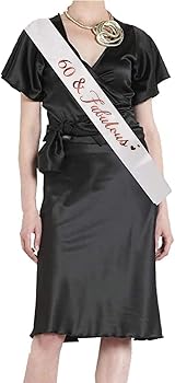 MIOSJI 60th Birthday Sash and Crown Crystal Tiara Rose Gold Set view 5