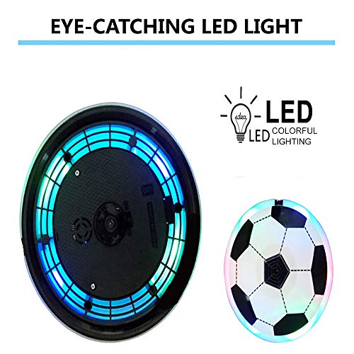 MBDVLPMT Kids Toys Hover Soccer Ball Set 2 Goals Gift Football Disk Toy LED Light Boys Girls Age 3-16 Year Old, with Foam Bumper for Indoor Outdoor Sports Ball Game Children
