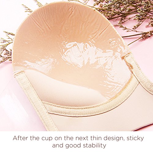VeMee Strapless Bra U Plunge Push Up Self Adhesive Silicone Reusable Bra for Women