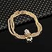 MOOCHI 18K Gold Plated Africa Royal Style Strands Chain Necklace Earrings Ring Bracelet Jewelry Set