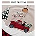 GMOEGEFT 48 Inches Christmas Tree Skirt Burlap with Buffalo Check Trim Rustic Truck and Dog Printing Xmas Home Decoration Ornaments (Truck & Dog)