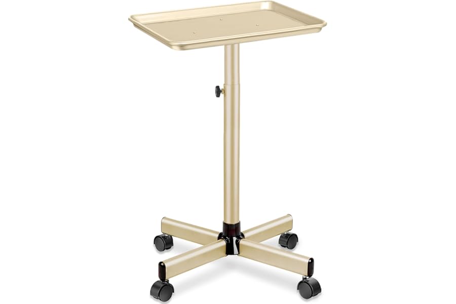 LKT COBTAC Salon Tray Hairdresser Tray on Wheels Hair Tray for Hair Stylist Gold
