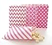 Hot Pink Bulk Wedding Favor Bags/Birthday Party Loot Goodie Bags (100 Pack) - Hot Pink Stripe, Chevron, Spanish Tile & Polka Dot Party Bags