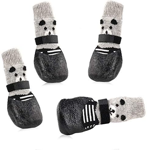 RilexAwhile Dog Socks Cat Socks Non-Slip Adjustable Dog Paw Protection Sock Fit for Indoor Outdoor Activity