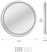 Dripex 600mm Round LED Bathroom Mirror with Demister IP44 view 5