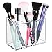 mDesign AFFIXX, Peel-and-Stick Adhesive Vanity Cosmetic Organizer for Hair Care, Jewelry, Bath, Q-Tip Holder, Makeup - 3 Compartment, Clear