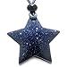 Amulet Magic Five Pointed Super Star Crystal Blue Goldstone Good Luck Pendant Necklace