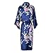 ELLENWELL Women Kimono Robe Silk Pajamas Loungewear Peacock Satin Nightwear