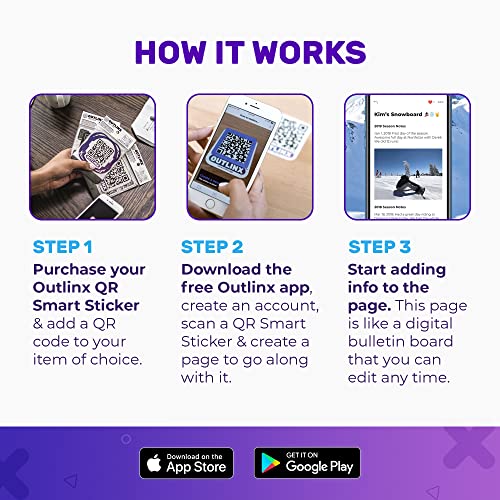 Outlinx Smart QR Code Stickers, QR Code Labels for Storage for Boxes
