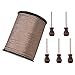 WXJ13 One Roll 50 Yards Brown Braided Nylon Lift Shade Cord with 5 Pack Brown Wood Cord Knobs, 1.8 mm (Brown)