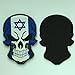 SpaceAuto Skull Head w/ Flag of Israel Military Tactical Morale Badge Hook Loop Fastener Patch 3.54