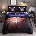 HTgroce 3D Sports Basketball Court Bedding Set for Boys, Ultra Soft and Breathable Microfiber Comforter Cover with Zipper Closure, Queen Size,3PCS,1 Duvet Cover+2 Pillow Shams,(No Comforter)