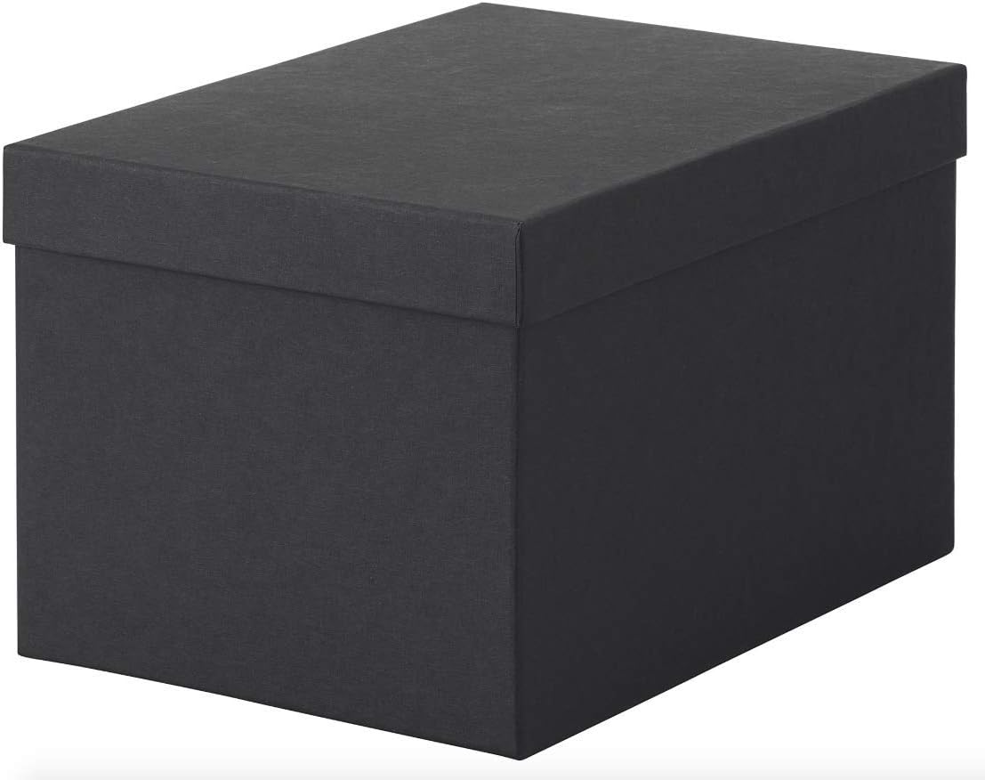 Amazon Com Ikea Tjena 2 Pack Black Foldable Storage Box With Lid