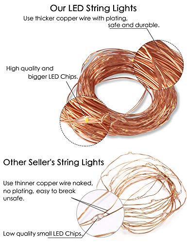 LCHUANG Photo Clip String Lights 17Ft, 50 LED Fairy String Lights with 50 Clear Clips for Hanging Pictures, Photo String Lights with Clips - Best Dorm Bedroom Wall Decor Wedding Decorations - Thumbnail 4