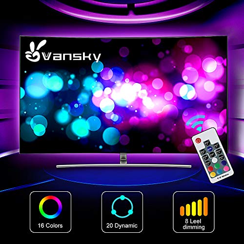Led Strip Lights,Vansky Bias Lighting for 40-60 inch TV 6.6ft RGB USB Powered LED Light Strip with RF Remote,TV Backlight Kit for Flat Screen TV,PC