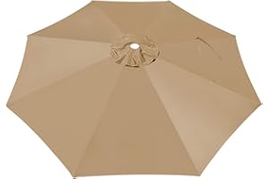 BenefitUSA Replacement Canopy Cover for 10' Cantilever Patio Umbrella Offest Parasol Top Cover (Tan)