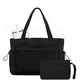 Tote Bag for Women Puffer Work Tote with 15.6 Inch Laptop Compartment and Cup Holder Shoulder Bag Handbag with Zipper