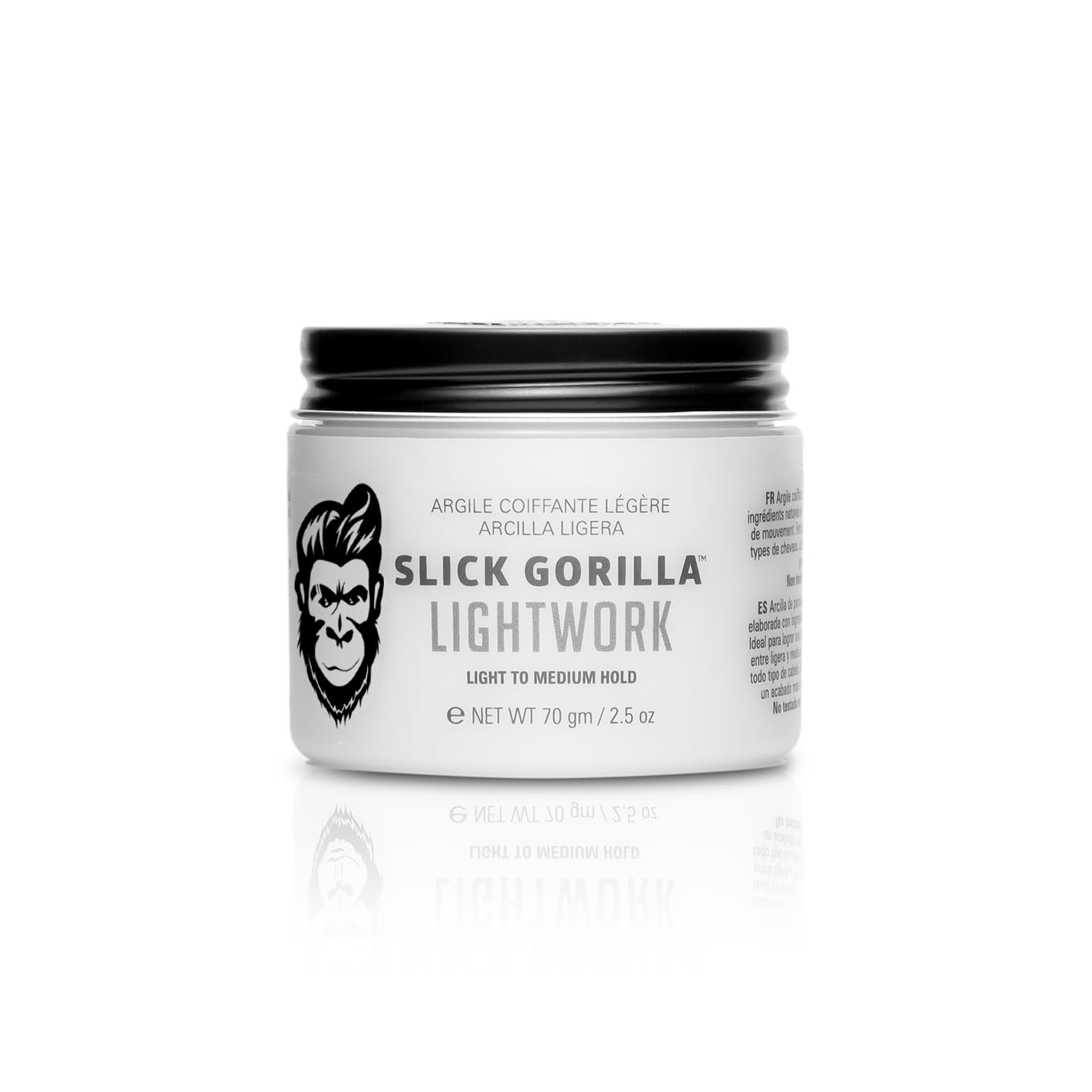 Slick Gorilla Lighwork Matte Hair Clay for Men 2.5 oz | Matte Finish | Flexible Hold | Lightweight Styling Clay | Water-Based | Natural Texture | Non-Greasy Grooming Clay for Everyday Use