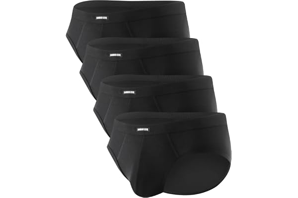 BAMBOO COOL Men's Underwear Briefs Coverd Waistband Comfort Soft Underwear with Contour Pouch Briefs 4or7 Pack
