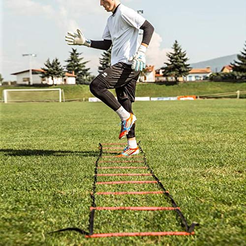 POWER-GUIDANCE-Agility-Ladder-20-Feet-for-Speed-Agility-Trainning-Quick-Footwork-Exercise-with-12-Plastic-Rungs-4-Pegs-Carry-Bag-10-Sports-Cones