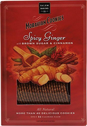 Salem Baking Co. Moravian Cookies, Spicy Ginger, 5-Ounce Box (Pack of 6)