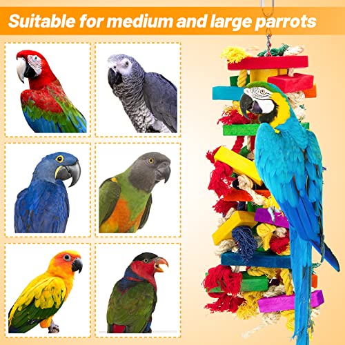 MEWTOGO Extra Large Bird Parrot Toys for Macaws, African Grey, Amazon