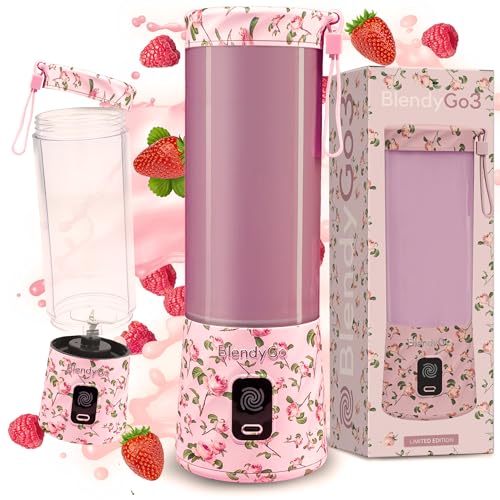 BlendyGo 3 Tragbarer Mixer, Blender, Mini Standmixer, 550 ml, Smoothie maker, Mixer smoothie maker to go, kabellos, zerkleinert Eis und Obst, BPA-frei