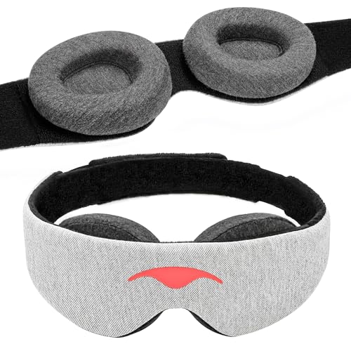 Manta Sleep Sleep Mask - 100% Blackout Eye Mask - No Eye Pressure - Adjustable Eye Cut - Sleep Mask for Light Sleepers and Travellers