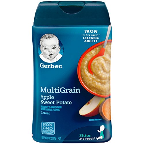 Gerber Multigrain and Apple Sweet Potato Baby Cereal, 8 Ounce (Pack of 6)