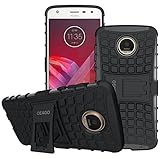 Moto Z2 Play Case, OEAGO [Shockproof] [Impact Protection] Tough Rugged Dual Layer Protective Case with Kickstand for Motorola Moto Z2 Play - Black