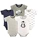 Hudson Baby Cotton Bodysuit, 5 Pack, Chill Dude, 6-9 Months