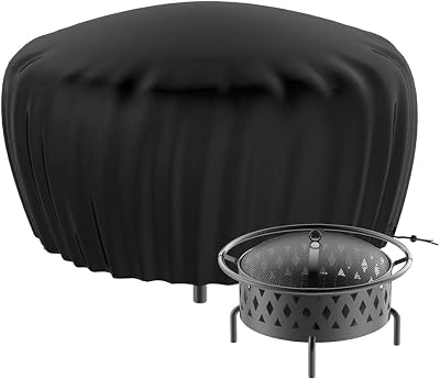 Estefanlo Waterproof Round Fire Pit Cover 80cm Anti-UV Protection