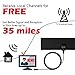 TV Antenna, MIESCHER Indoor Mini TV Antenna, 35 Miles Signal Reception for 1080P, VHF and UHF, get Free Local Channels for Smart TV, HDTV and TV - Black