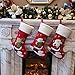 BSTAOFY 3 pcs Christmas Stockings Santa Claus Reindeer Snowman in Plaid Suit with Gift Box Socks for Assorted Xmas Tree Hanging Decor Party Ornaments Family