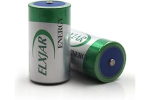 YUTSUJO (2-Pack) 3.6V 8500mAh C-Size Lithium Thionyl Chloride Battery Replacement for XL-145F, ER26500 with Button Top