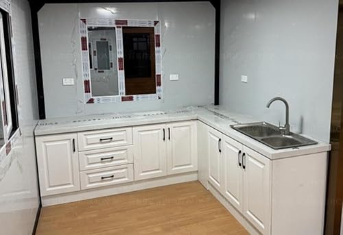 トイレ・浴室付きプレハブ住宅・仮設住宅・職員寮・店舗・事務所・倉庫用ユニットハウス 37㎡/23畳 耐火・防音・耐震 ドア・窓7つ お客様組立 可搬式 小屋・空きスペース活用 組み立て式プレハブ 屋外用 - サムネイル 4