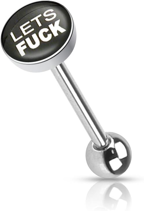 PunkJewelry Piercing Tongue Piercing Barbell Sexy Logo 316L Surgical Steel