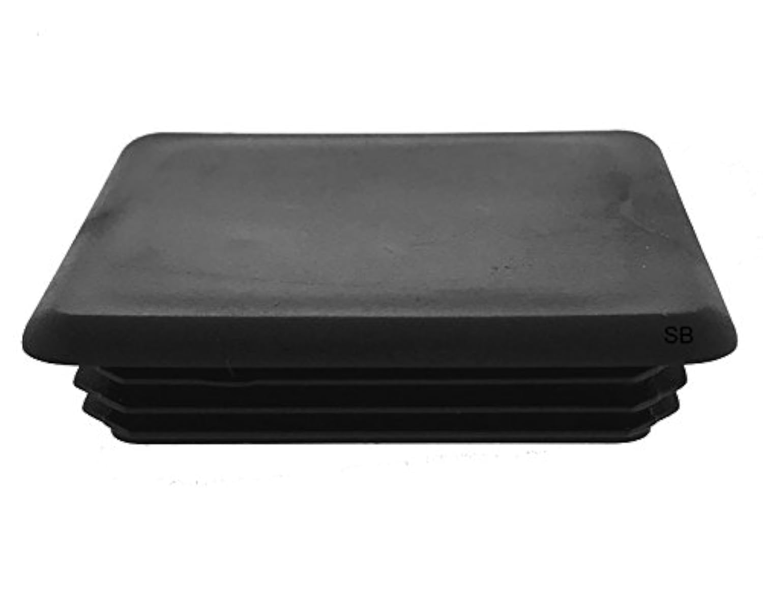 Photo 1 of (Pack of 2) 3" Square Black Plastic Plug (3 Sq Inch) 3-7 Ga Plastic LDPE Flexible Ridges End Cap for Inside Dimensions 2.49" to 2.64". 3"x3" Fence Post Pipe. Tube Cover Insert Finishing Plug