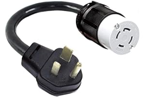 GETWIREDUSA 6-50P 3-Pin Male Welder Plug To L14-30R Twist Lock 4-Prong Female Generator Receptacle Socket Outlet, Dryer Stove Range Oven Electrical Power Cord Adapter/Convert FX966-475